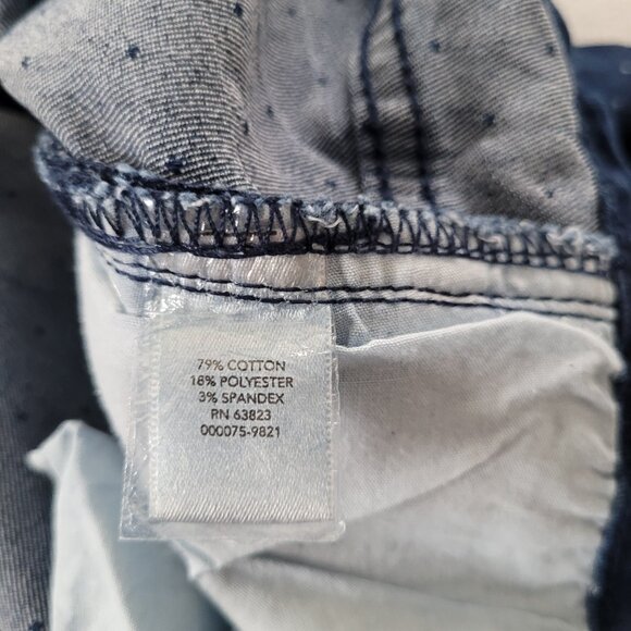 CJ Banks Womens Plus Size 24W Polka Dot Blue Denim Bermuda Shorts 12" Inseam - Picture 9 of 10